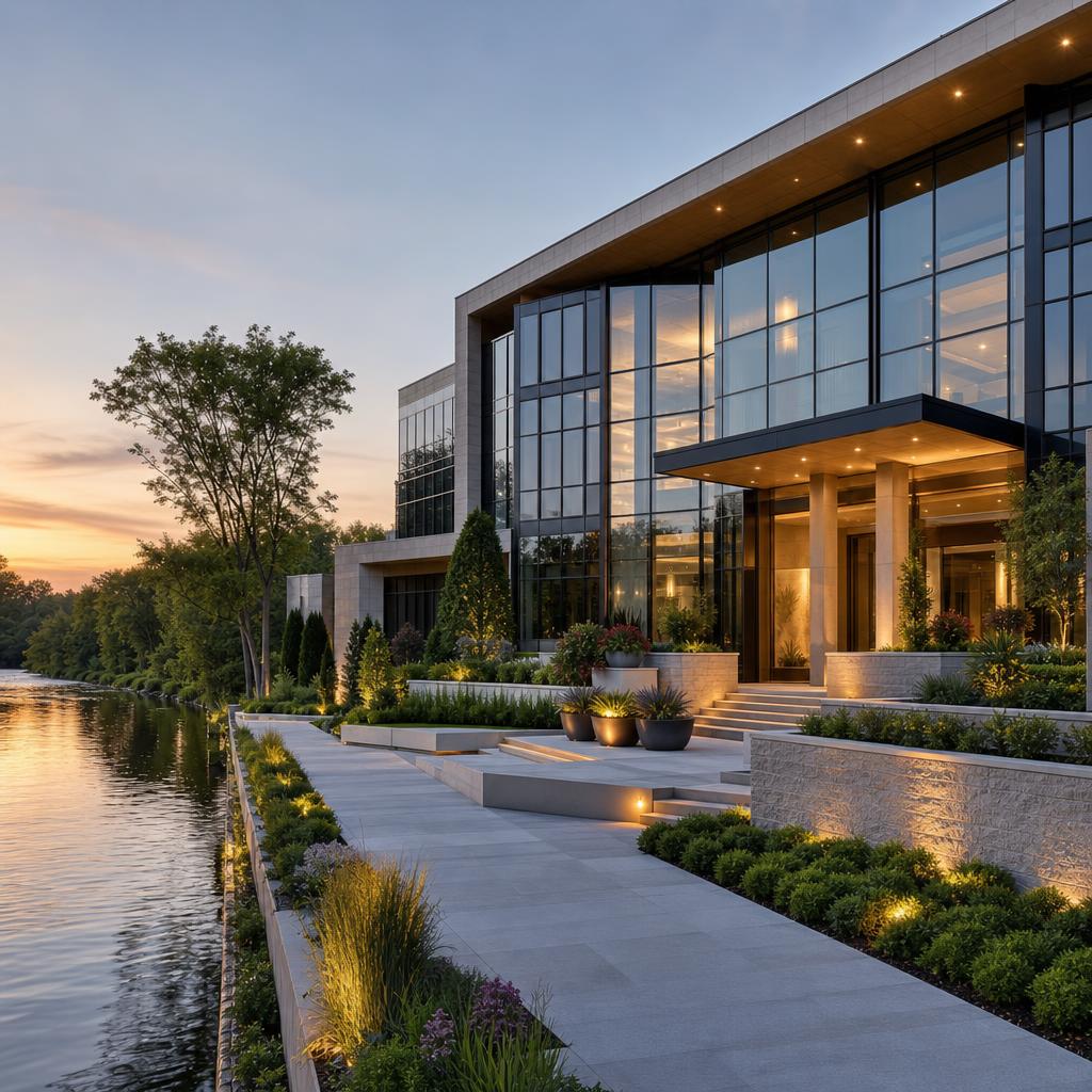 Concept rendering of the Abundant Life Healthcare office exterior along the river